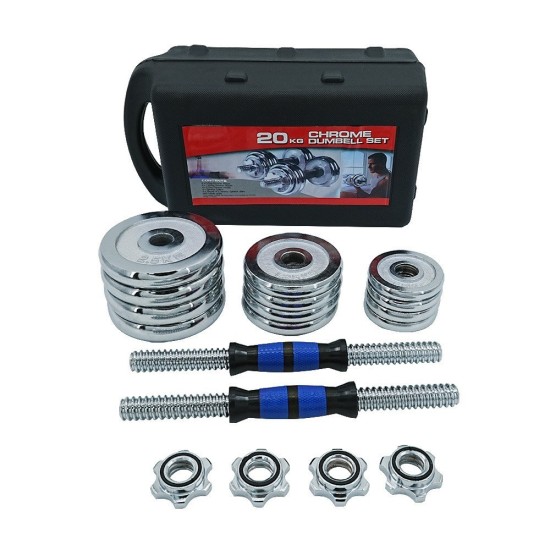 Chrome Dumbell Set 20kg...